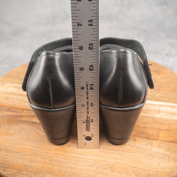 DANSKO RANDA Black Leather Womens Stacked Heel Sandals Ankle Strap SZ 42/11.5-12 - Picture 5 of 9